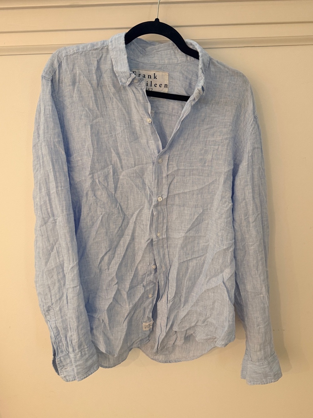 Frank & Eileen Light Blue Linen Casual Button-Down Shirt